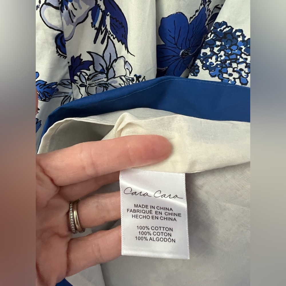 CARA CARA Montauk Dress in Flower Grid Blue Size Medium New - Picture 10 of 13
